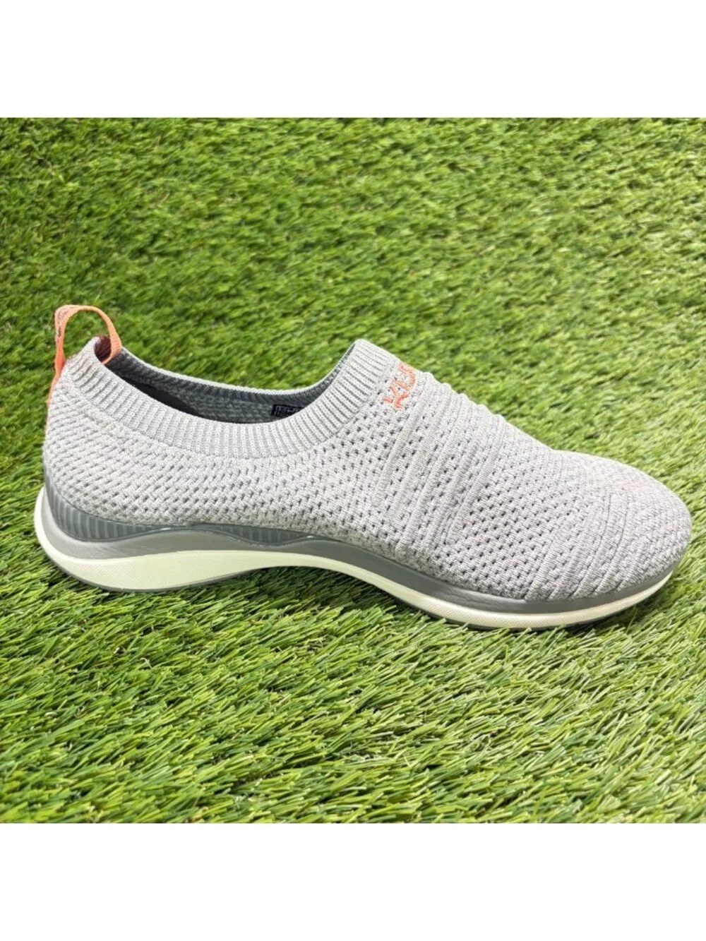 Kuru Stride Womens Size 8 Gray White Peach Athletic Running Shoes Sneakers